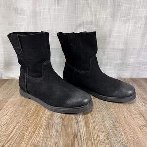 UGG Women’s Black Suede Mid-Calf Boots Sz6.5 Classic Shearling Lined Winter Boot